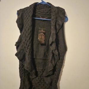 Almost Famous Charcoal Cardigan Vest